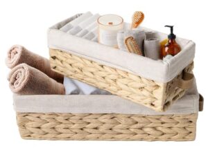 comfify boho decorative rope baskets, set of 3, brown, round, 10"dia