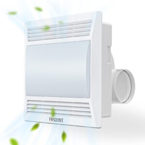 FASDUNT Bathroom Exhaust Fan with Light, 30W 110 CFM Bathroom Fan with LED Light Combo, 1.0 Sones Quiet Bathroom Vent Fan with Light 1500lm 3000K/4000K/6000K Selectable