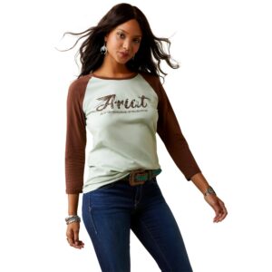 ariat female ariat classic t-shirt frosty green large