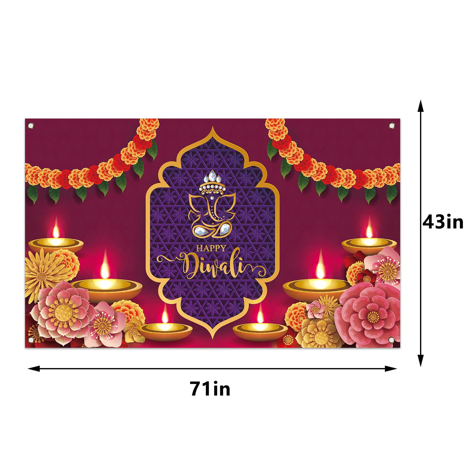 Diwali Decorations Diwali Decor Diwali Backdrop for Photography Happy Diwali Banner Indian Diwali Decorations and Supplies for Home Party