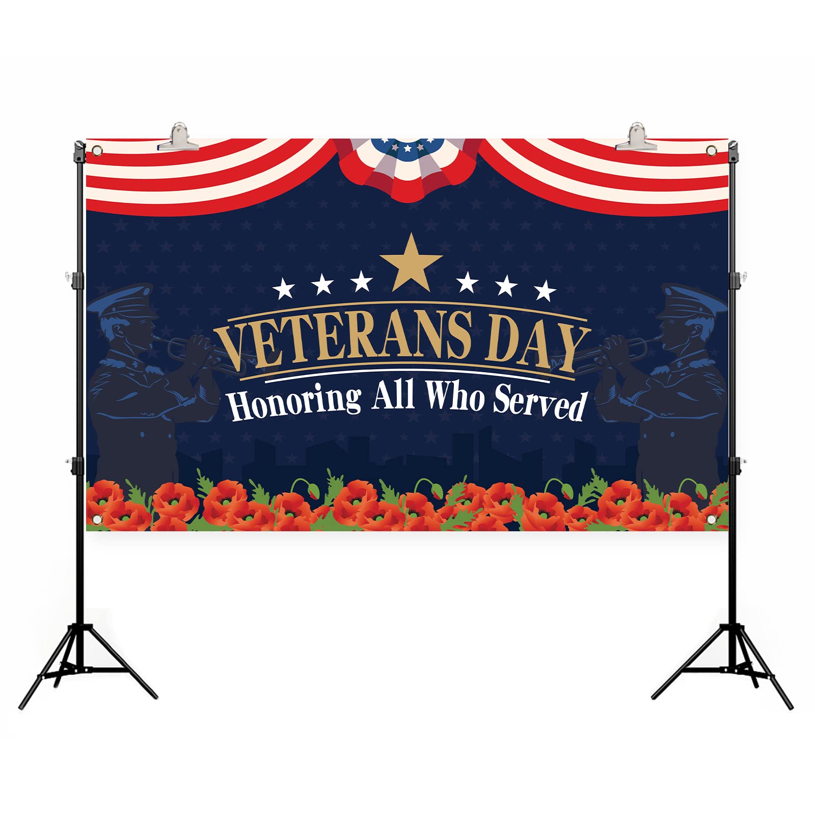 Veterans Day Backdrop Veterans Day Banner Veterans Day Patriotic Decoration and Supplies for Home