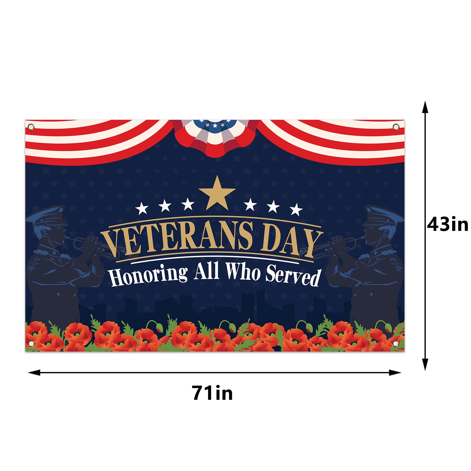 Veterans Day Backdrop Veterans Day Banner Veterans Day Patriotic Decoration and Supplies for Home