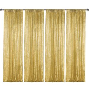 sugargirl gold sequin backdrop curtain 4 panels 2ftx8ft glitter gold background drapes sparkle photography backdrop for party wedding birthday wall decoration