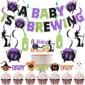 a baby is brewing halloween baby shower decorations, a baby is brewing halloween banner a baby is brewing halloween baby shower banner for halloween baby brewing shower decorations