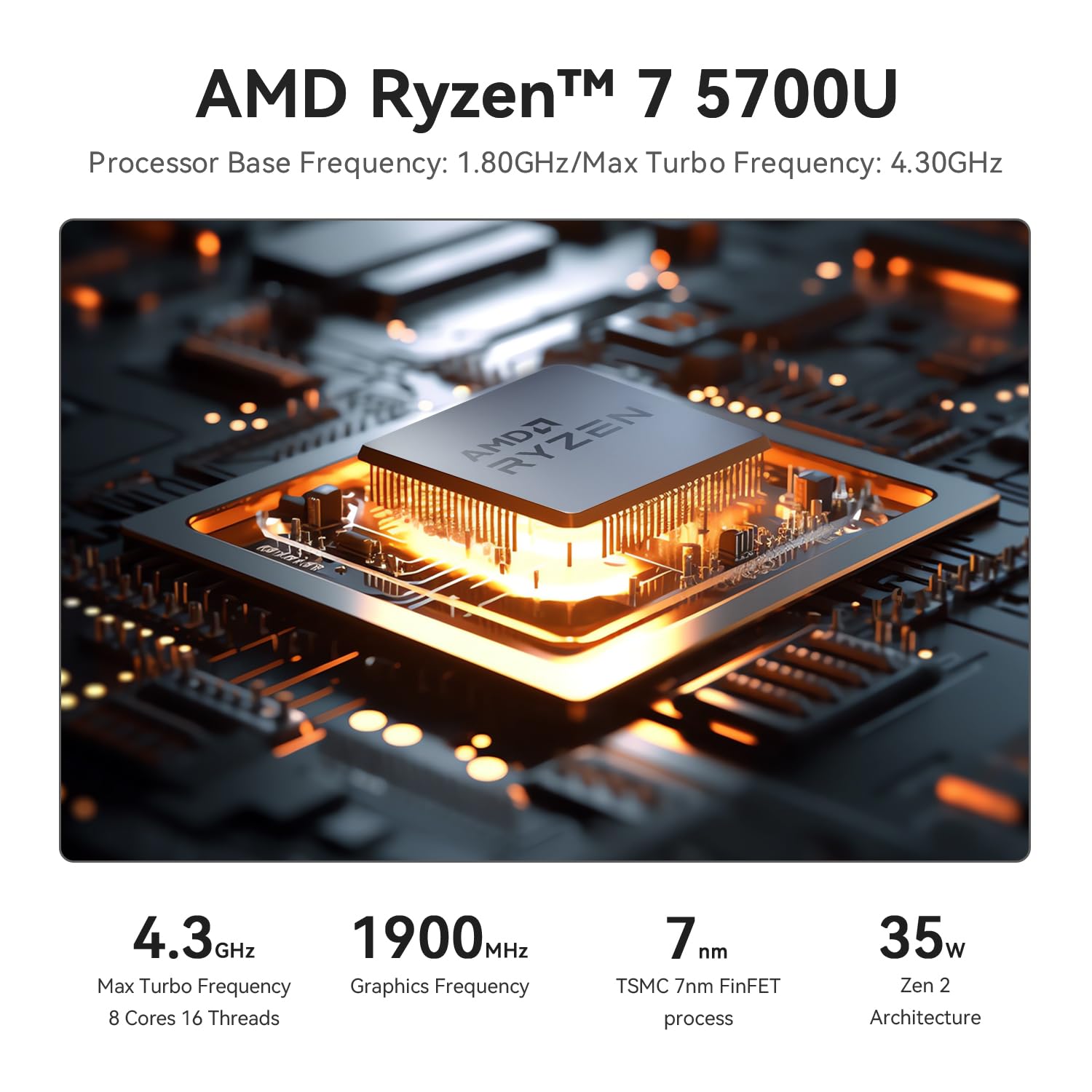 Beelink Mini PC AMD Ryzen 7 5800H Up to 4.4GHz 8C/16T,Mini Desktop Computers 16GB DDR4 RAM/500GB M.2 2280, 4K FPS/60Hz Dual HDMI+Type-C/WiFi 6(802.11ax)/BT5.2 Mini Computers That Supports 2.5-inch HDD