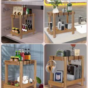 Under Sink Organizers Storage 2 Tier Multi-Purpose Kitchen/Bathroom Sink organizer Wood Under the Sink Organizer for Bathroom Kitchen