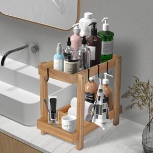 Under Sink Organizers Storage 2 Tier Multi-Purpose Kitchen/Bathroom Sink organizer Wood Under the Sink Organizer for Bathroom Kitchen