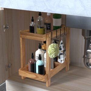 Under Sink Organizers Storage 2 Tier Multi-Purpose Kitchen/Bathroom Sink organizer Wood Under the Sink Organizer for Bathroom Kitchen