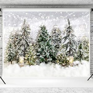 Kate 7×5ft Christmas Photo Backdrop Winter Christmas Tree Flashing White Snow Forest Christmas Party Decoration Portrait Photography Tomguncies Photos Video