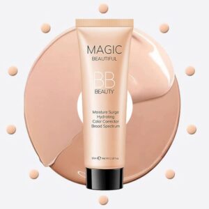 Sulily 2 Pcs BB Cream Full Coverage Foundation,Hydrating Natural Flawless Concealer, Clean Nude Makeup Base,Color Correcting Oil-Free BB Cream(Natural Color)