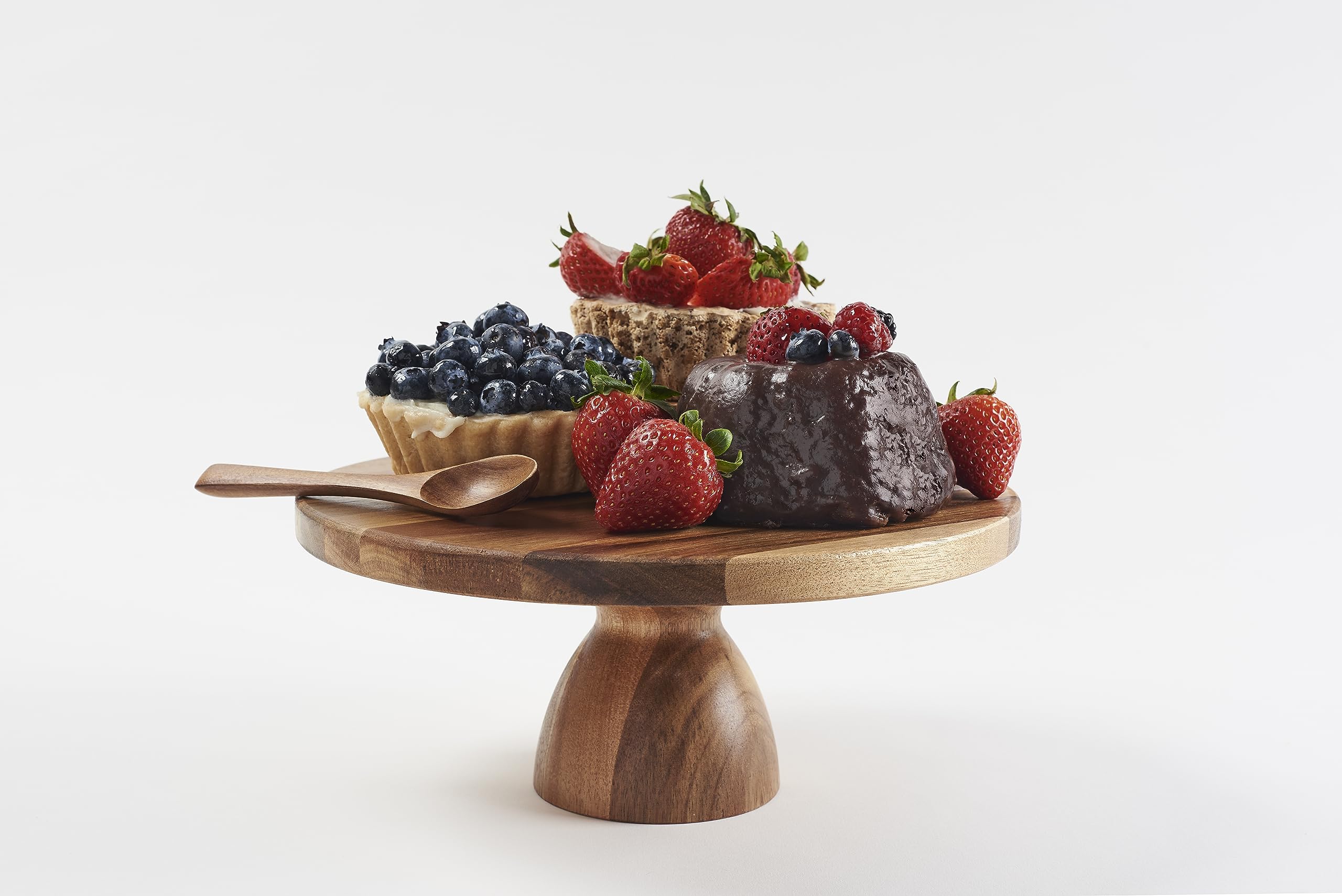 2 in 1 Cake Stand and Cheese Charcuterie Board, Cupcake Stand for Afternoon Tea, Dessert Table Display Made of Wood, Ecologic Cupcake Holder, Beautiful Wedding Cake Stand, 10 inch Diameter