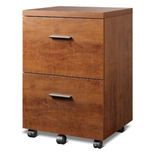 DEVAISE 2 Drawer Wood File Cabinet, Mobile Lateral Filing Cabinet with Storage, Letter Legal Size, Walnut