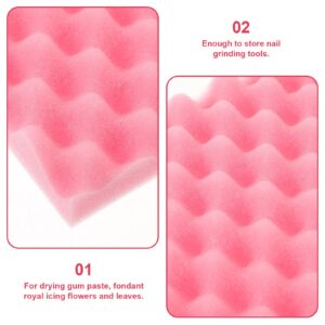 Luxshiny 2PCS Fondant Shaping Sponge Pad Sugar Flower Gum Paste Modeling Foam Trays Wave Sponge Mat Cake Decorating Tools for Kitchen Baking DIY