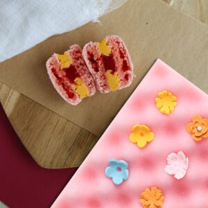 Luxshiny 2PCS Fondant Shaping Sponge Pad Sugar Flower Gum Paste Modeling Foam Trays Wave Sponge Mat Cake Decorating Tools for Kitchen Baking DIY