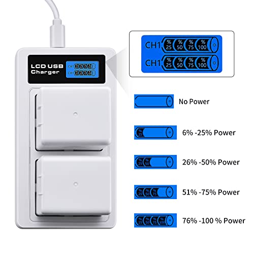 Eeyrnduy Battery for arlo Pro,Pro 2 Camera Replacement for VMA4400,Dual Channel Charging Station and 2- Pack 2440mAh Rechargeable Batteries 7.2V/17.57Wh