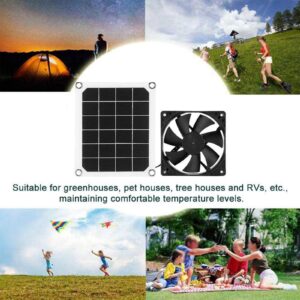 KaSilio Chicken Coops Solar Vent Fan - 10W Solar Panel Powered Dual Fan, Waterproof Portable Outdoor Solar Vent Fans, Solar Cooler Fans Kit for Greenhouse, Doghouse, Sheds (Black), KaSilio01