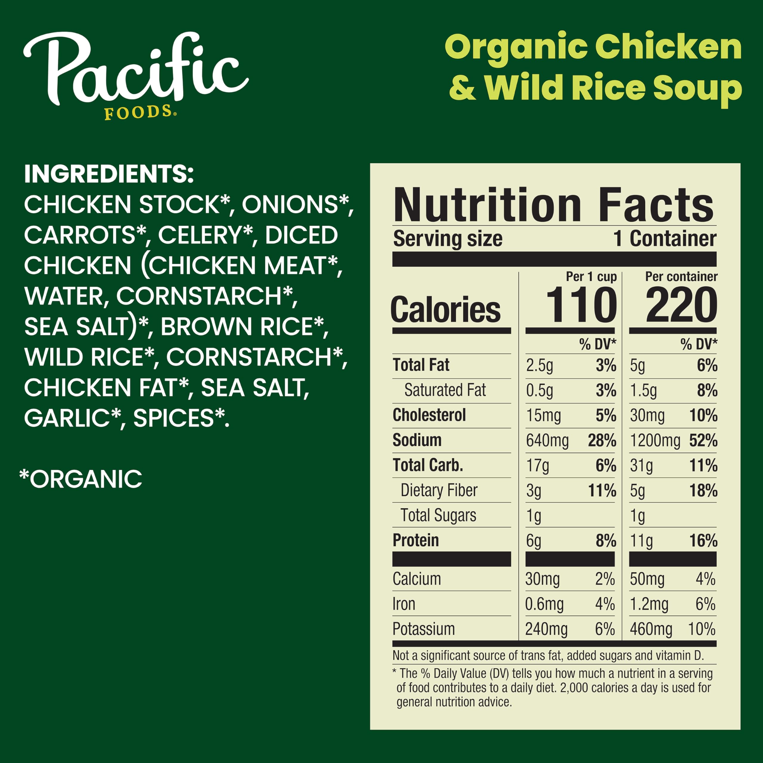 Pacific Foods Organic Wild Rice Chicken Soup, 16.3 Oz Can