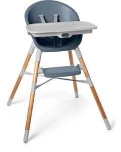 skip hop baby high chair 4 in 1 convertible high chair, eon, slate blue