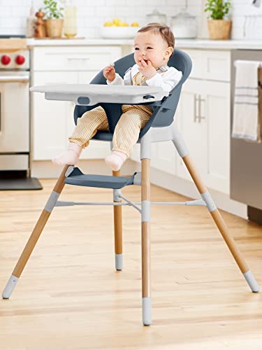 Skip Hop Baby High Chair 4 in 1 Convertible High Chair, EON, Slate Blue