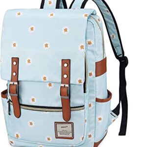 Zhousanjian Cute Floral Print Cow Print Pattern School Girls Backpack, Vintage 15.6 Inch Laptop Backpack with USB Charging Port. (multicolor), One Size …