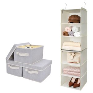 granny says bundle of 3-pack storage bins with handles & 1-pack hanging storage shelves