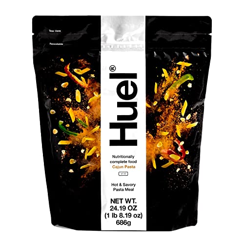 Huel Hot and Savory Instant Meal Replacement - Cajun Pasta - 14 Scoops Packed with 100% Nutritionally Complete Food, Including 25g of Protein, 6g of Fiber, and 27 Vitamins and Minerals