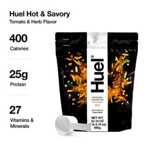 Huel Hot and Savory Instant Meal Replacement - Cajun Pasta - 14 Scoops Packed with 100% Nutritionally Complete Food, Including 25g of Protein, 6g of Fiber, and 27 Vitamins and Minerals