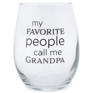 elanze designs favorite people call me grandpa 14 ounce black stemless wine glass tumbler