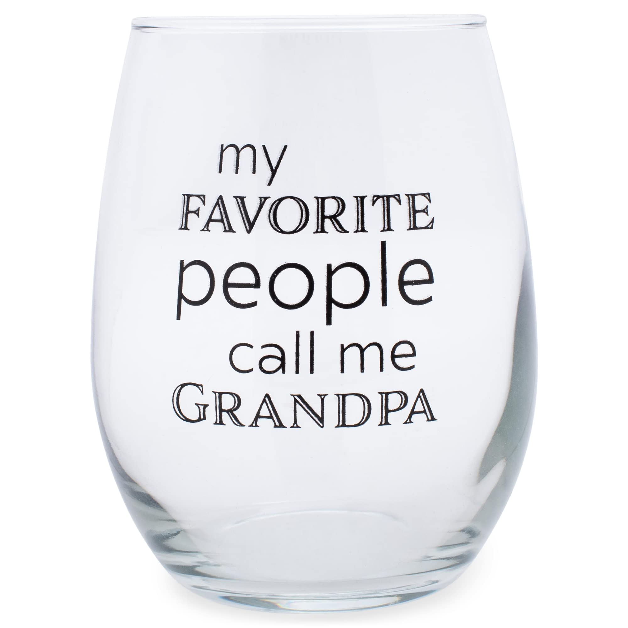 Elanze Designs Favorite People Call Me Grandpa 14 Ounce Black Stemless Wine Glass Tumbler