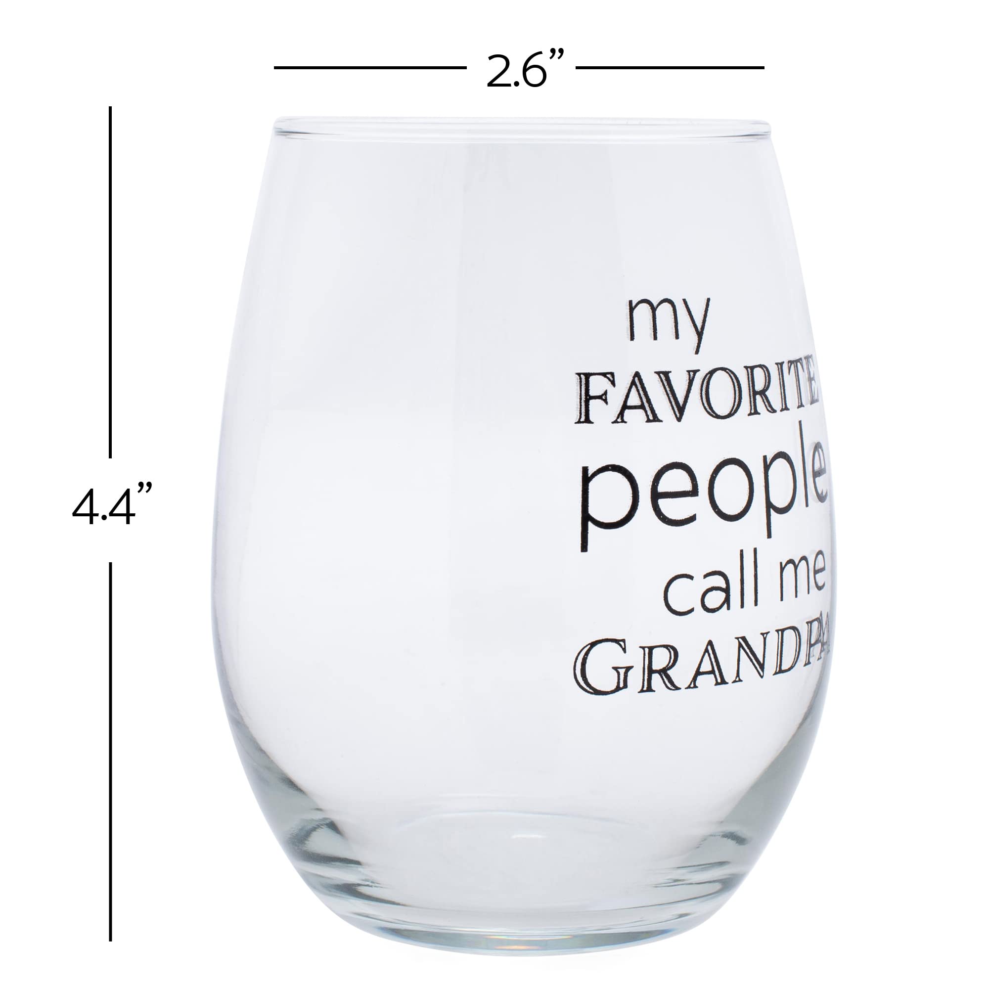 Elanze Designs Favorite People Call Me Grandpa 14 Ounce Black Stemless Wine Glass Tumbler