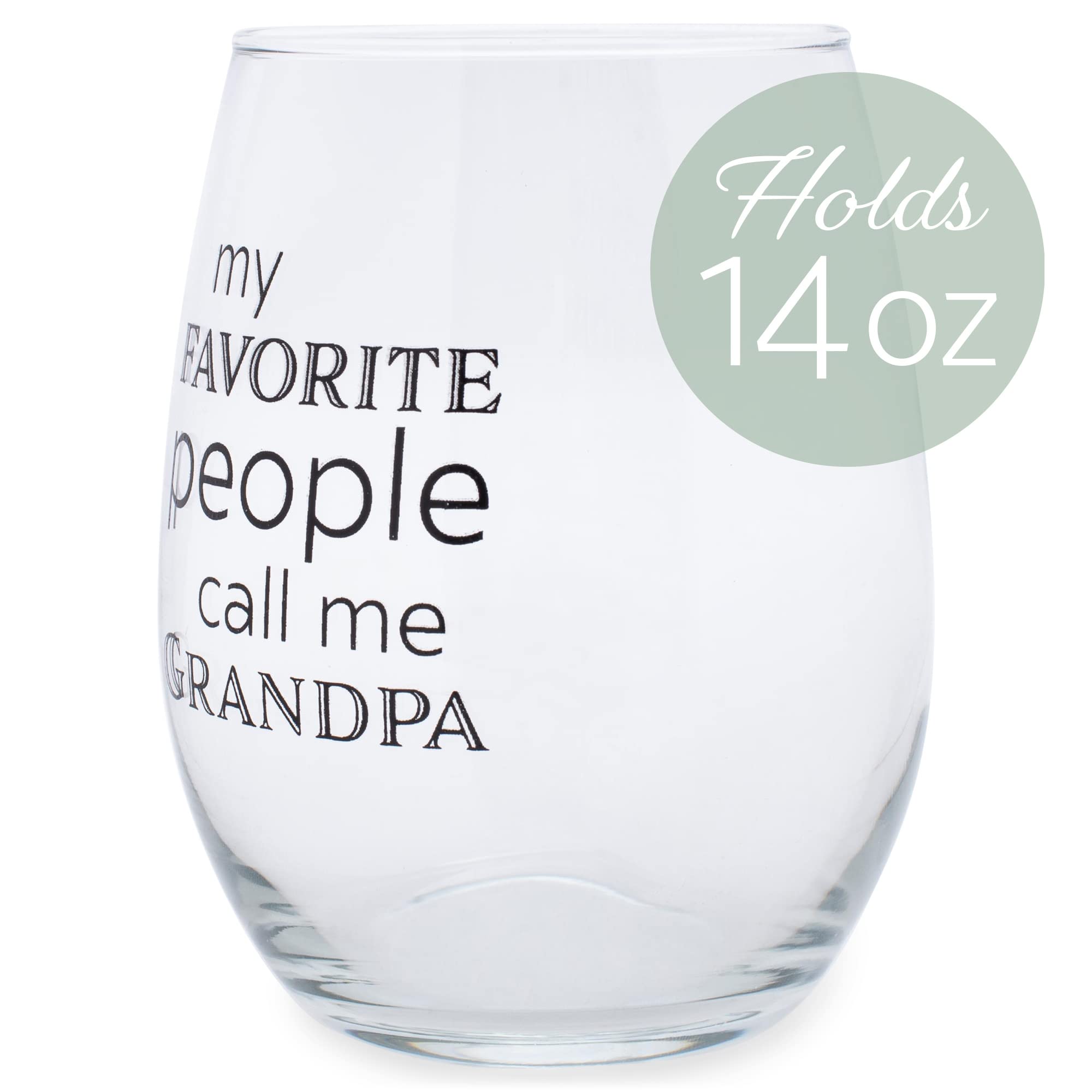 Elanze Designs Favorite People Call Me Grandpa 14 Ounce Black Stemless Wine Glass Tumbler