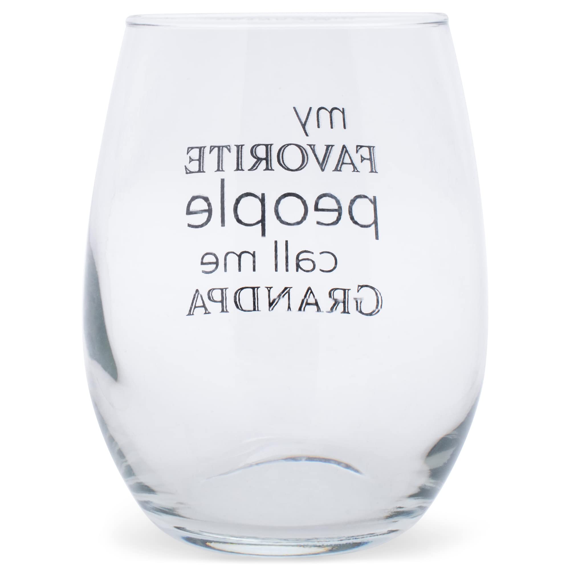 Elanze Designs Favorite People Call Me Grandpa 14 Ounce Black Stemless Wine Glass Tumbler