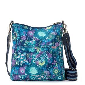 The Sak Lucia Crossbody in Eco Twill, Convertible Purse with Adjustable Strap, Royal Blue Seascape