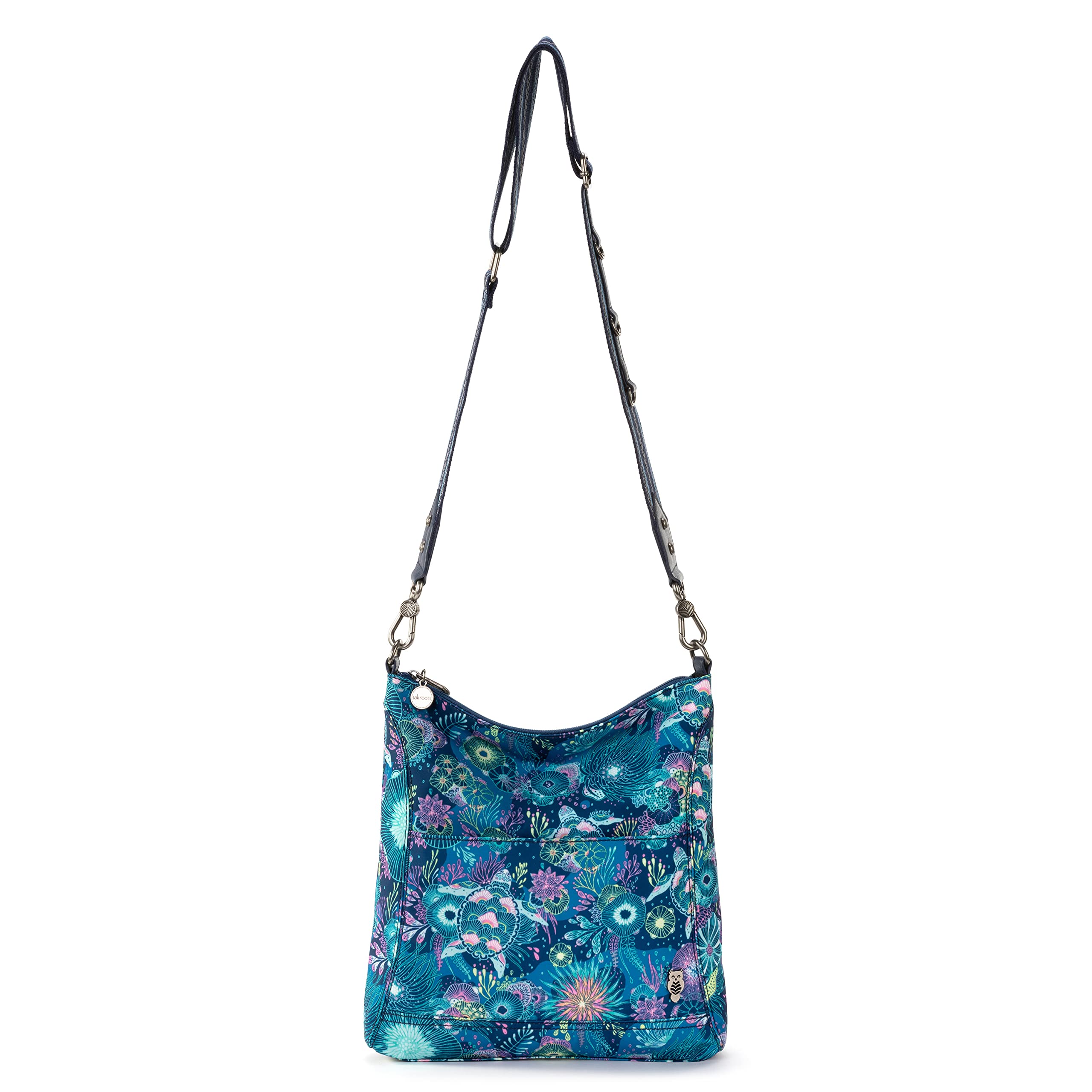 The Sak Lucia Crossbody in Eco Twill, Convertible Purse with Adjustable Strap, Royal Blue Seascape