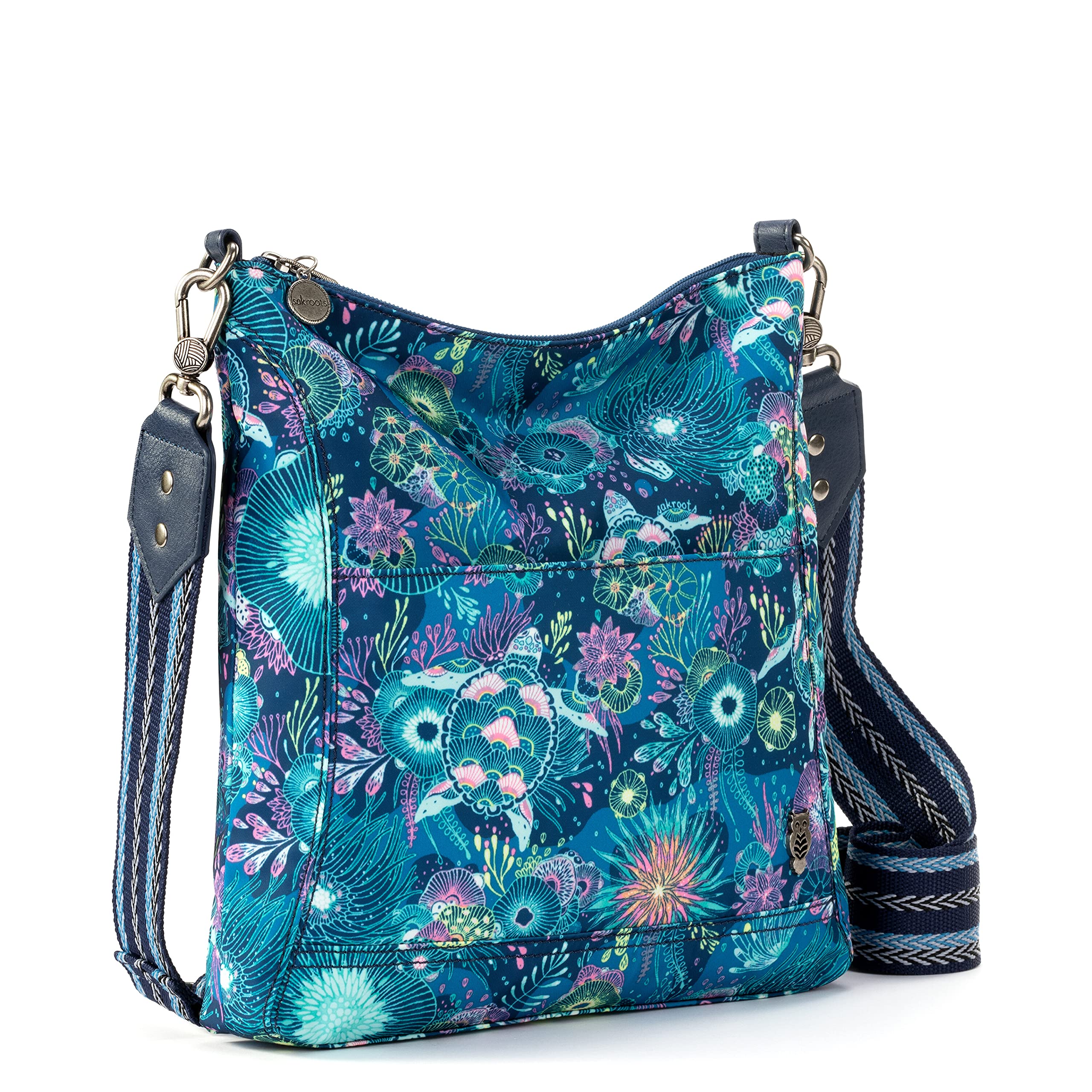 The Sak Lucia Crossbody in Eco Twill, Convertible Purse with Adjustable Strap, Royal Blue Seascape