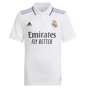 adidas youth soccer real madrid 22/23 home jersey (as1, alpha, l, regular, youth large) white