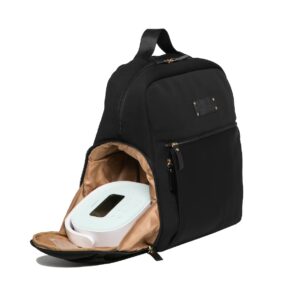 Sarah Wells Fiona Breast Pump Backpack - Neoprene, Machine Washable, Insulated Pockets, Pocket-In-Pocket System (Black)