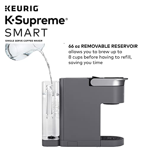 Keurig K-Supreme SMART Coffee Maker, MultiStream Technology, Brews 6-12oz Cup Sizes, Gray