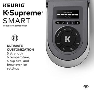 Keurig K-Supreme SMART Coffee Maker, MultiStream Technology, Brews 6-12oz Cup Sizes, Gray