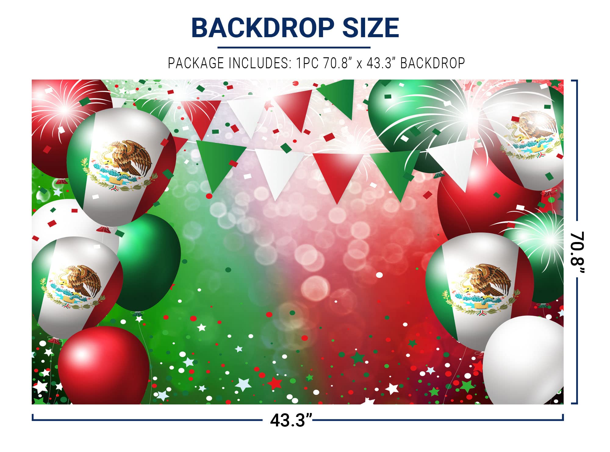 Allenjoy Mexican Independence Day Backdrop for Photography Pictures Viva Mexico Birthday Baby Shower Party Supplies Decorations Banner Photo Booth Props Photography Background