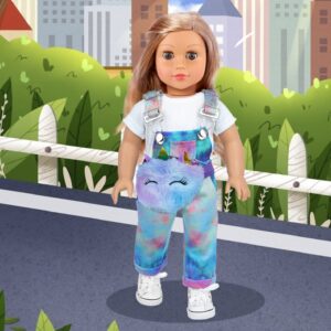 ZITA ELEMENT 7 Pcs 18 Inch Girl Doll Clothes and Accessories - 18 Inch Doll Clothes with Fanny Pack Toy Tablet Phone Camera and Kids Unicorn Backpack - Best Gift for Girls (No Doll)