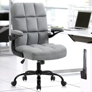seatzone home office chairs with wheels, comfortable ergonomic flip-up armrest adjustable computer desk chair backward tilt