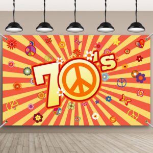 70s party backdrop back to 70s backdrop hippie groovy party decorations daisy flower peace sign background for 1970's birthday party supplies banner photo props