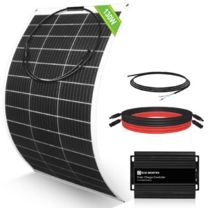 eco-worthy 130w flexible solar panel kit for golf cart,520wh/day generation, charge while driving, extend battery life,go further：1pc 130w solar panel+48v/60v/72v mppt boost charge controller