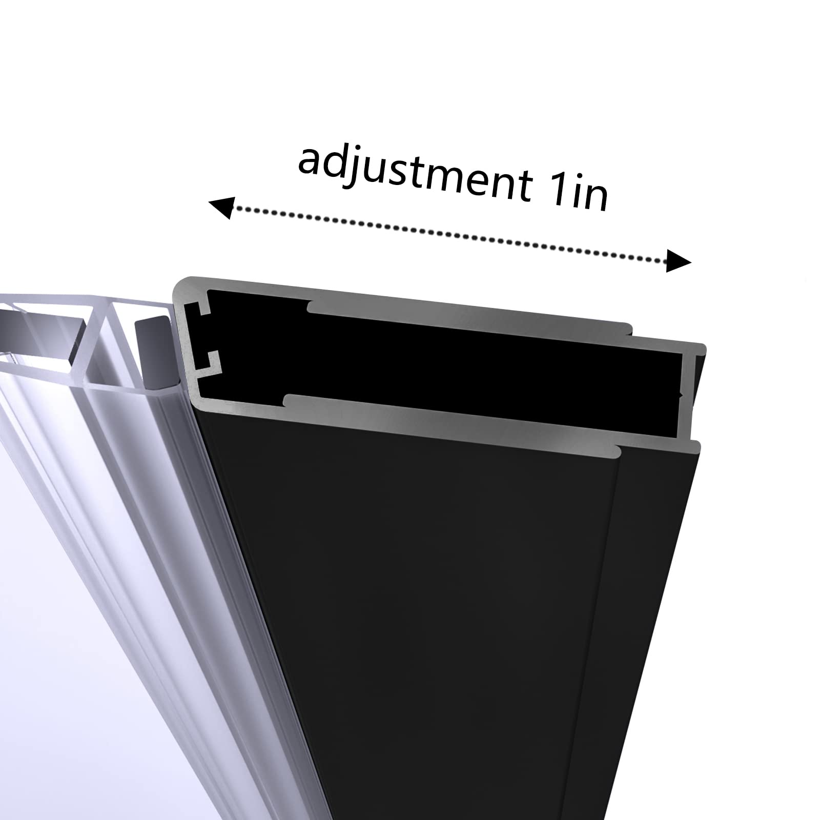 ExBrite 34-35.5 in.W x 72 in.H Bifold Frameless Glass Shower Door,1/4 in. Fold Clear Glass Shower Panel Pivot Swing Shower Doors,Matte Black Finish,Reversible Installation