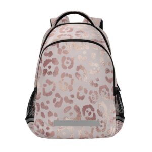 backpack bookbag leopard print cheetah rose gold school bag laptop bag travel bag for girls boys teen