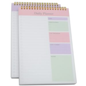 Undated to Do List Notepad Notebook Daily Planner 80 Sheets 6.5'' x 9.8'' Checklist Productivity Organizer for Work Academic Planner (Purple Pink)