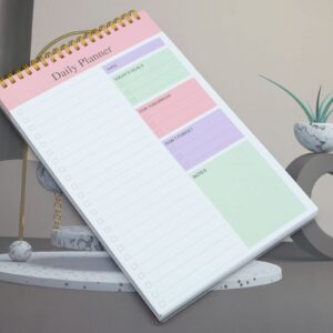 Undated to Do List Notepad Notebook Daily Planner 80 Sheets 6.5'' x 9.8'' Checklist Productivity Organizer for Work Academic Planner (Purple Pink)