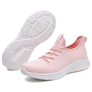 ZOVE Womens Walking Shoes Lightweight Slip on Nurse Nursing Work Tennis Running Shoe Comfortable Casual Health Care Sneakers for Plantar Fasciitis A111 Pink 40