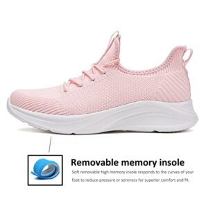 ZOVE Womens Walking Shoes Lightweight Slip on Nurse Nursing Work Tennis Running Shoe Comfortable Casual Health Care Sneakers for Plantar Fasciitis A111 Pink 40